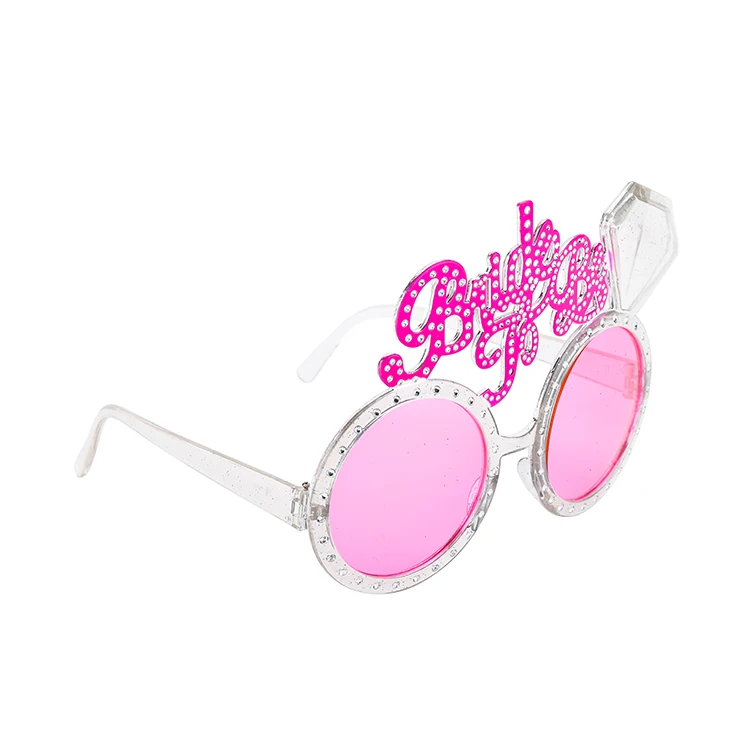 
Wholesale bride to be badge hen night party pink glasses , novelty team bride bachelorette party glasses 