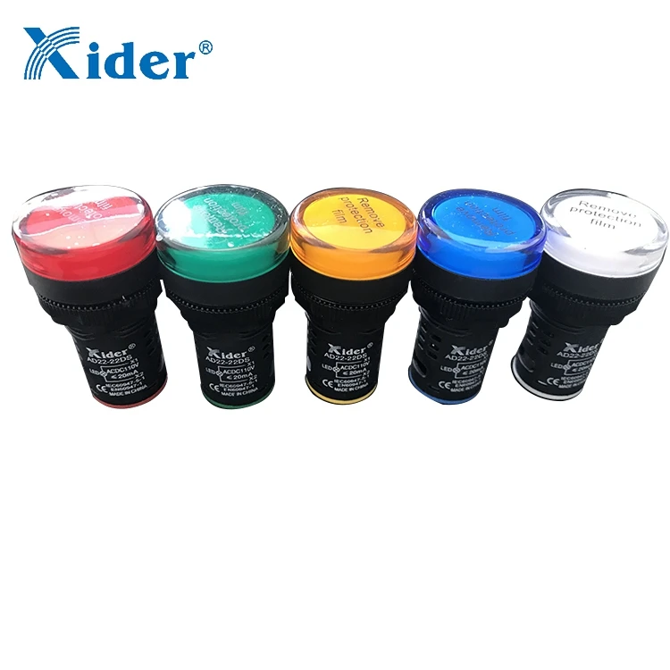 Xider красного и синего цвета 22 мм 6V/12V/110V/220V AC/DC светодиодный индикатор сигнала