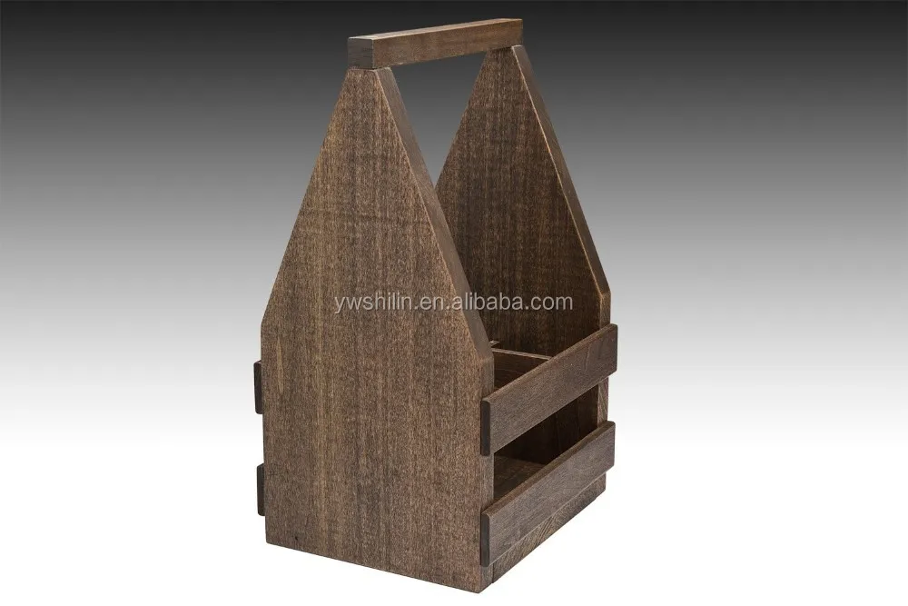 new design wooden 4 pack beer carrier box