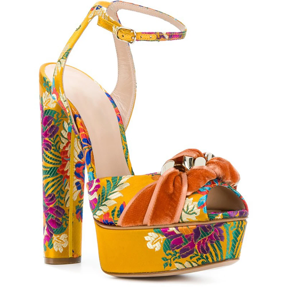 WETKISS Wholesale OEM Sexy Women High Heel Sandals Fashion Embroidery Gladiator Platform Sandals 2019 Summer Sandals for Party