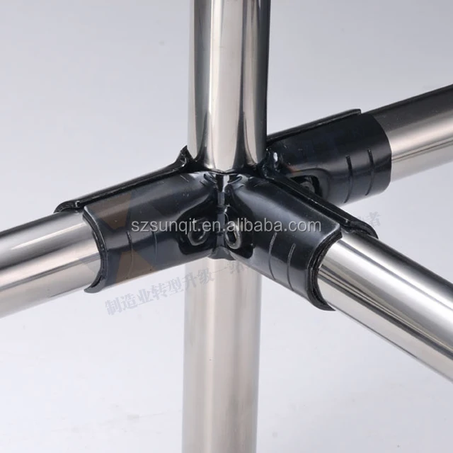 PE/ABS coated steel pipe for pipe joint system rack system workbench assemble hand trolley assemble using