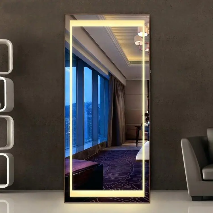 Hot Selling  Wood Frame Sliding Mirror Doors Wood Frame Mirror Full Length Mirror