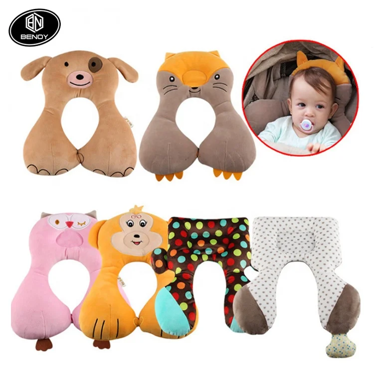 Hot sale new design Custom logo Safety Children Care Neck Protection U Pillow Baby Head Pillow for travel outdoor in stock