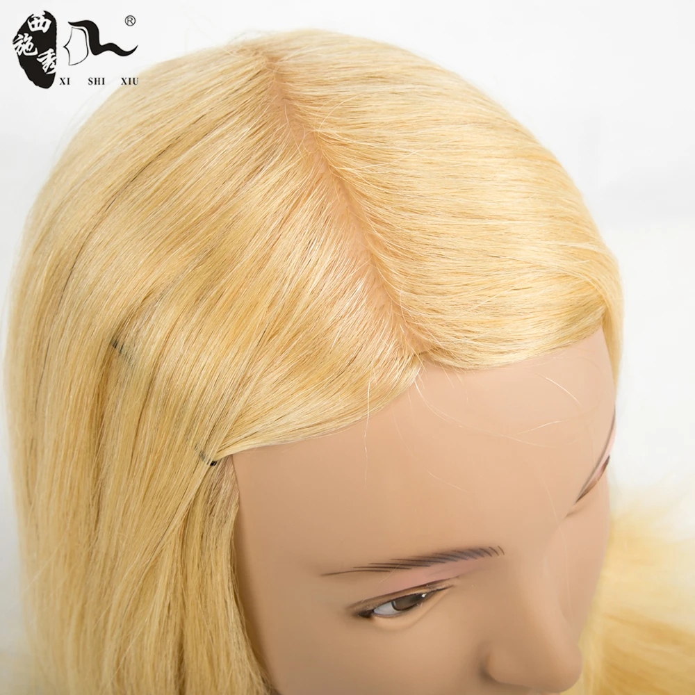 XISHIXIUHAIR 100% Human Hair Training Head with Shoulder Hair Styling Dyeing Coloring realistic Mannequin Practice Head Dolls