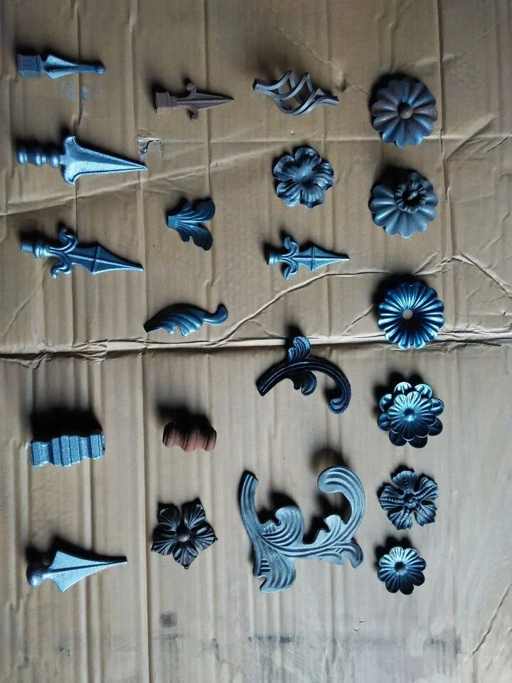 95mm 3mm wholesale wrought iron decoration flowers and leaves components elements