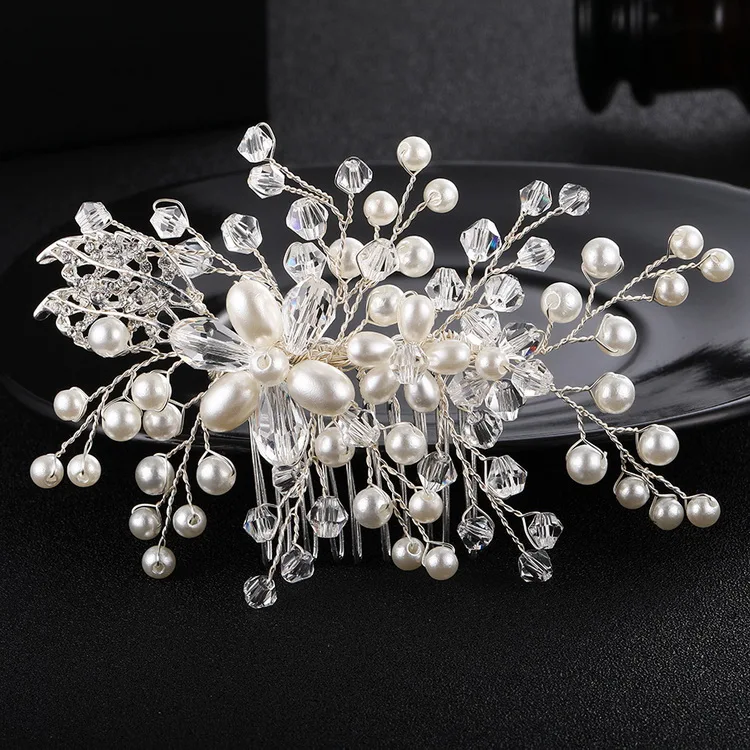 Super hot pearl rhinestone branch hair comb women wedding hair comb bridesmaid hair comb