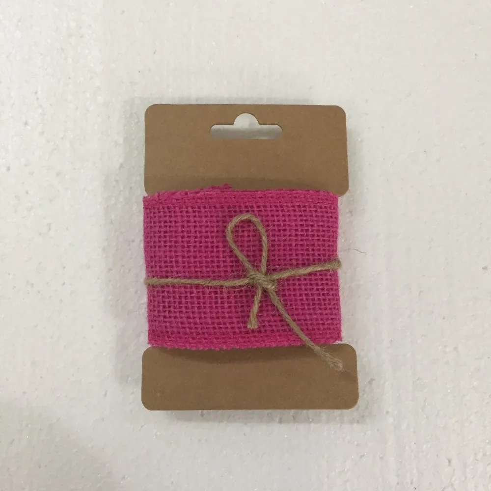 Natural Jute Burlap Ribbon Eco-Friendly Raffia Manufacturers Rainbow Colored Jute Rope Ribbon For Gift DIY Wedding Decor