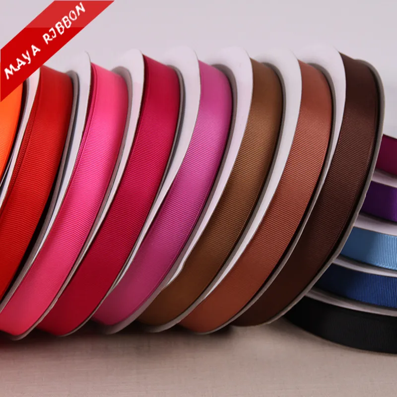 6mm 10mm 15mm 19mm 25mm 38mm 50mm Soild Color double face grosgrain ribbon for decoration