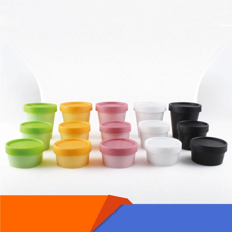 50g 100g 200g Empty Cosmetic Containers Colored Cream Pot Cream Plastic Bottle Jars With Screw Cap Cosmetic Package Can