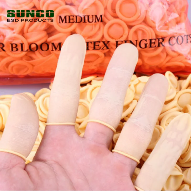 Factory Price Yellow Latex ESD Finger Cots