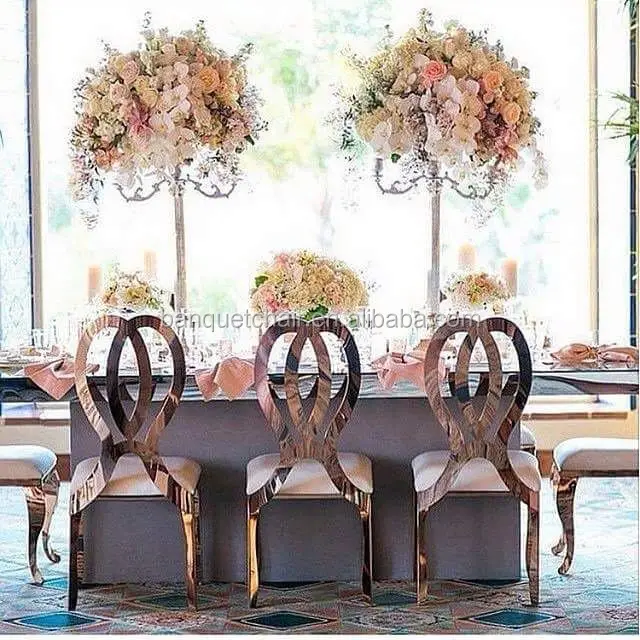 
Gold Infinity Wedding Chair with Stainless steel wedding chair furniture sales 