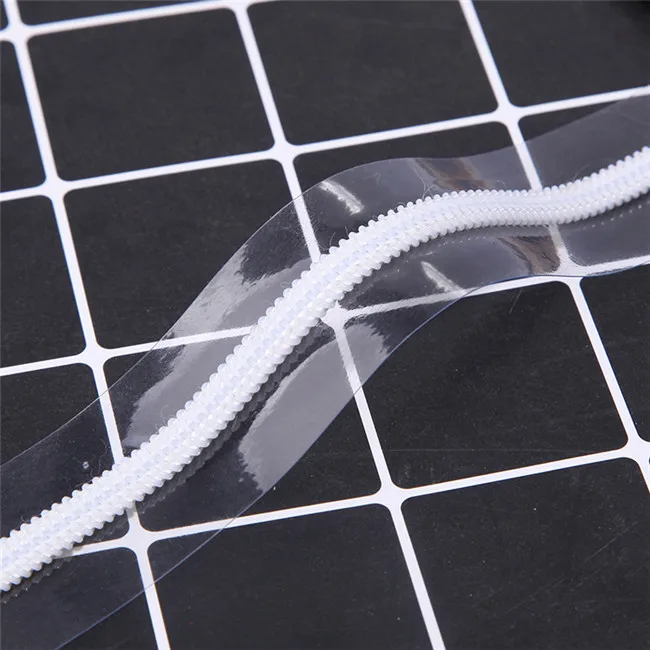High Quality Transparent PVC Long Chain Plastic Zipper for Cosmet Bag andic Luggage