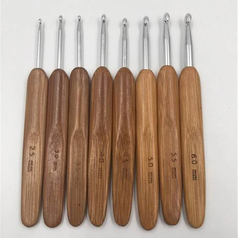 Knitting tool Single head Bamboo Aluminum crochet hook for crochet