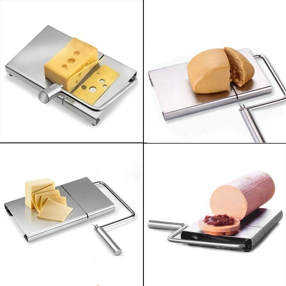 
2020 New Creative Kitchen Gadget Butter Cutting Plate Custom Stainless Steel Food Cheese Slicer Cheese Wire Cutter 