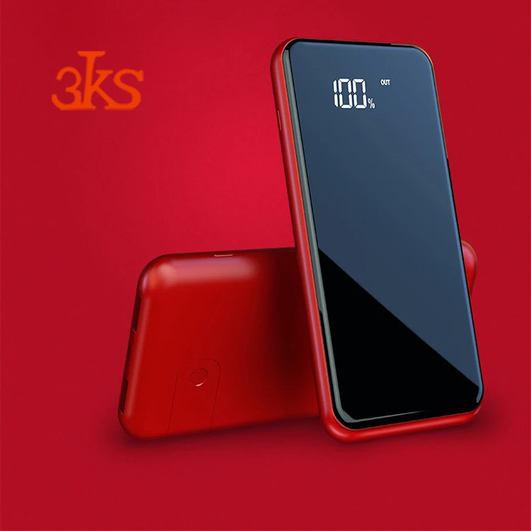 2018new поступление рекламных подарок Ultra Slim Горячий красный беспроводной Power Bank 10000 мАч для всех телефонов