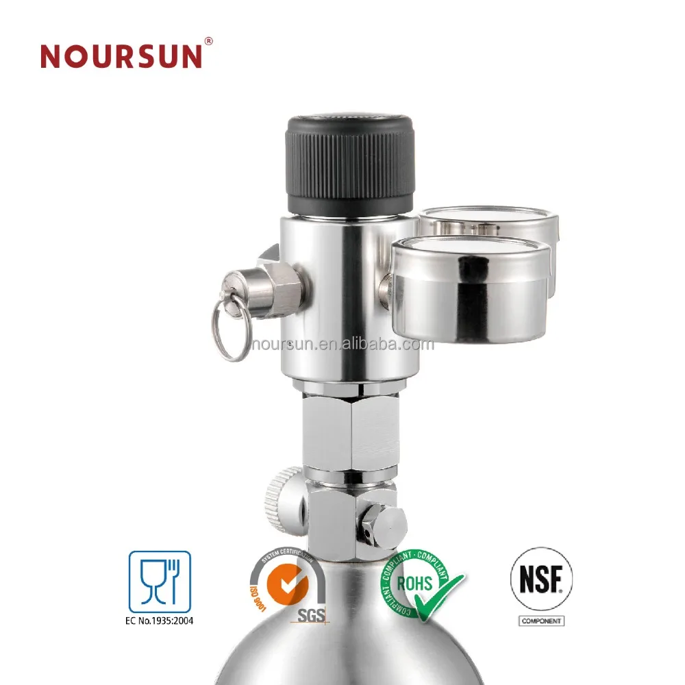 
Dual gauge CO2 beer keg regulator 