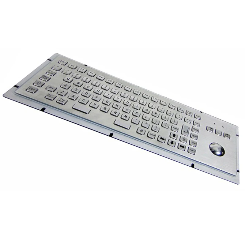 Промышленная клавиатура из нержавеющей стали со встроенным трекболом для мыши