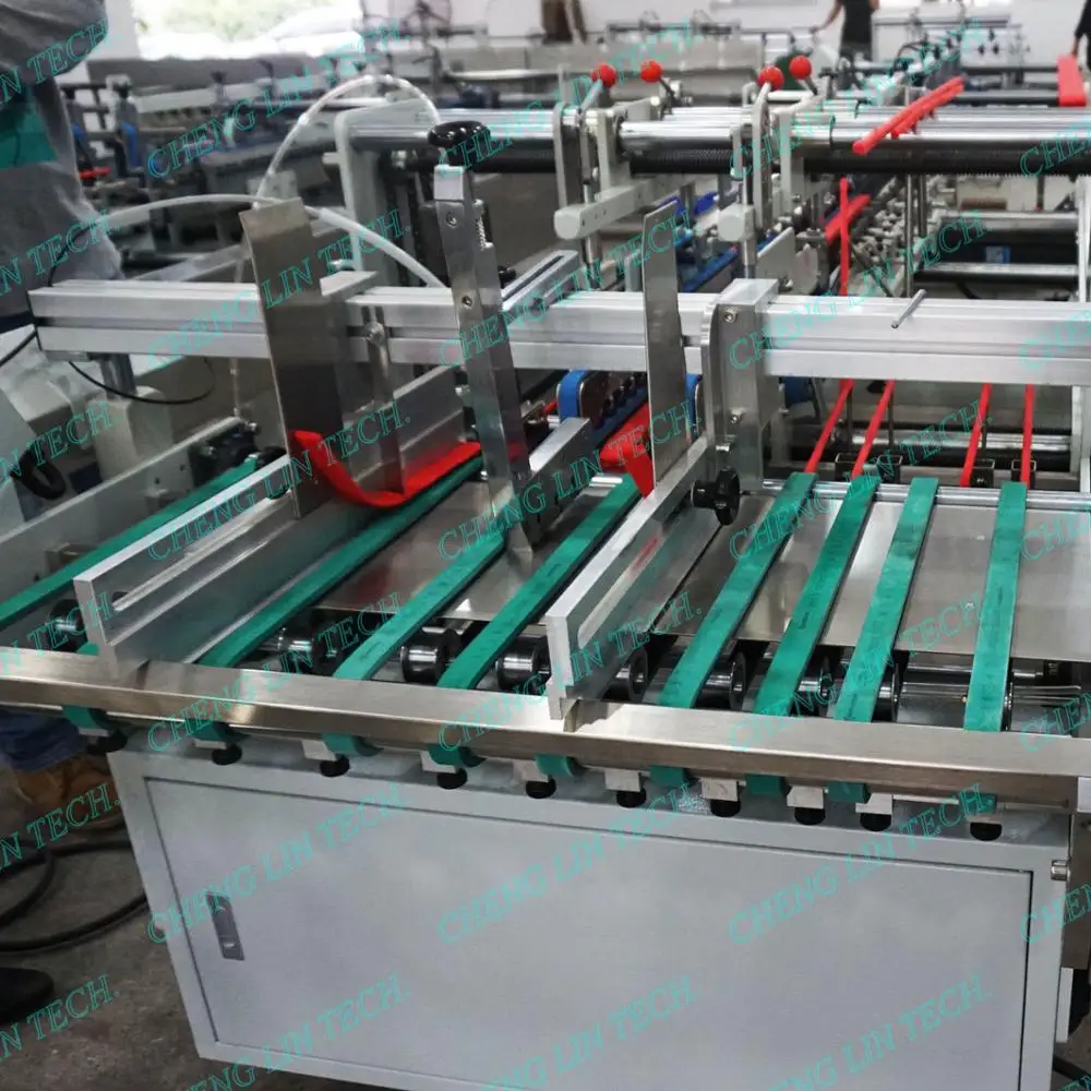 
PET PVC folding box machine die cut or soft creased line box gluing 