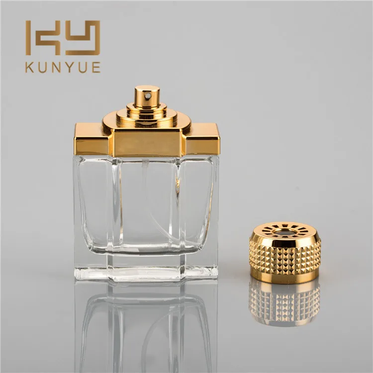 Factory Wholesale High Quality Design 100 ml Empty Spray Glass Perfume Bottle with Metal Cap