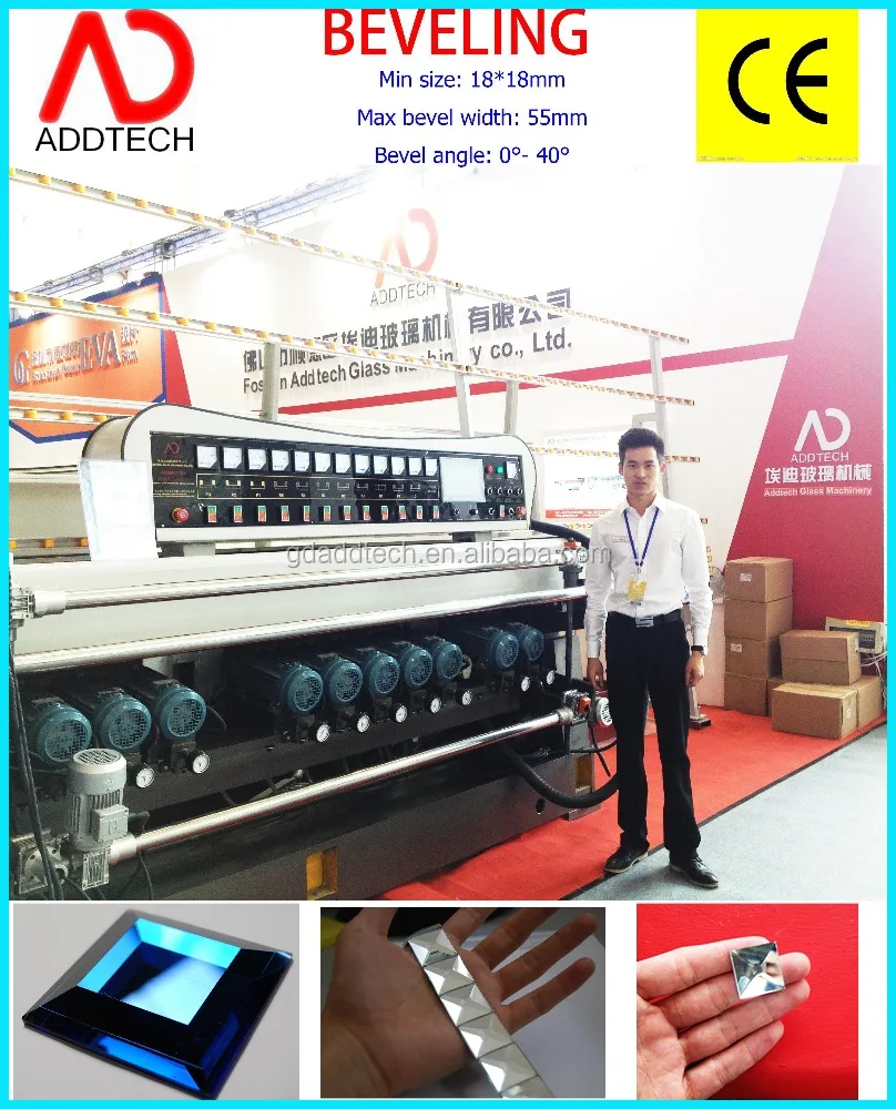 
Small glass beveling machine / Perfect mirror polishing / ABB motors and PLC control 