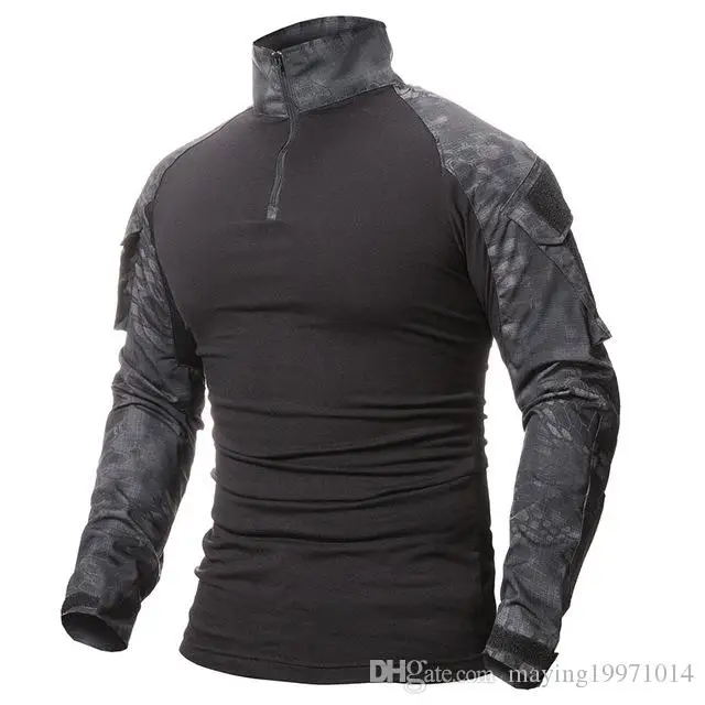 
Camouflage T-Shirt Military Army Combat T Shirt Men Long Sleeve US RU Soldiers Tactical T Shirt Multicam Camo Tops 