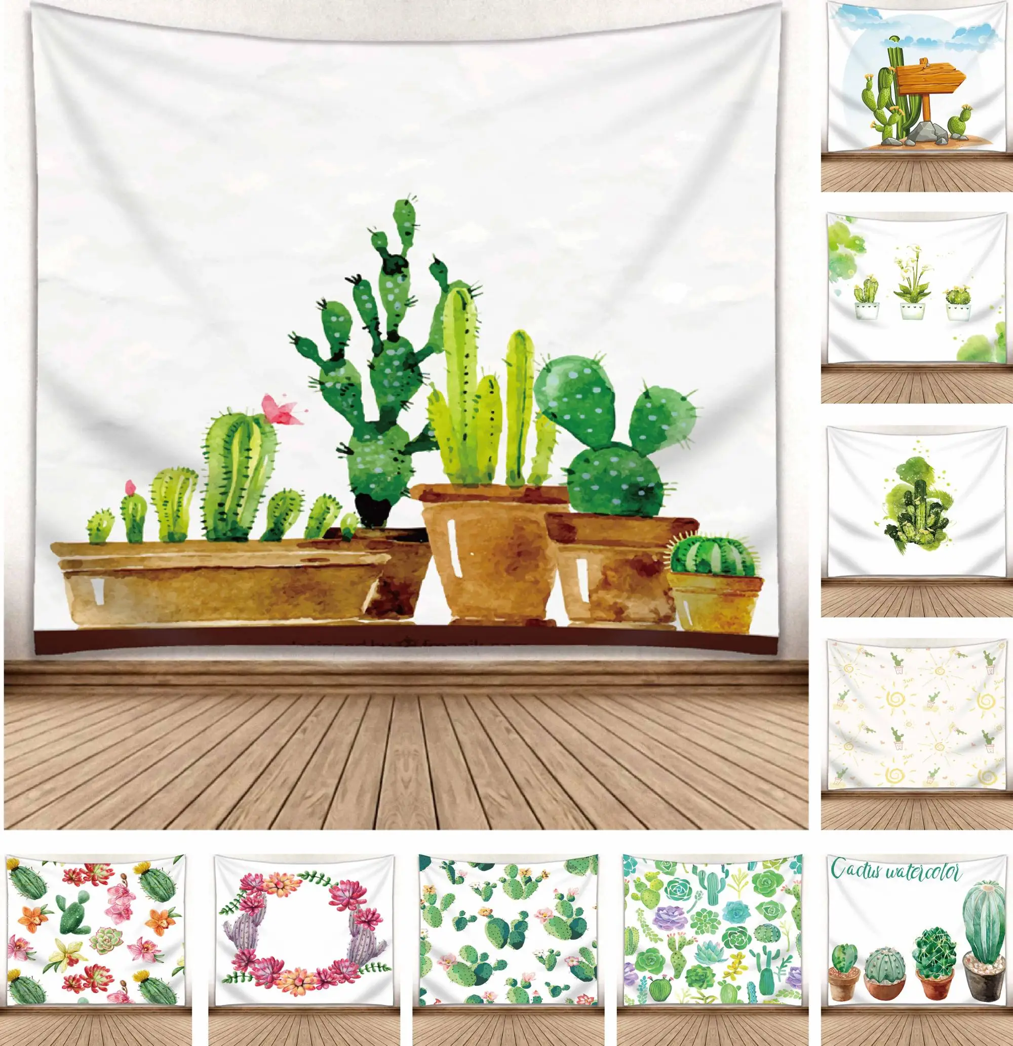 Customized Home decor Cactus Plant  Wall Hanging Tapestry