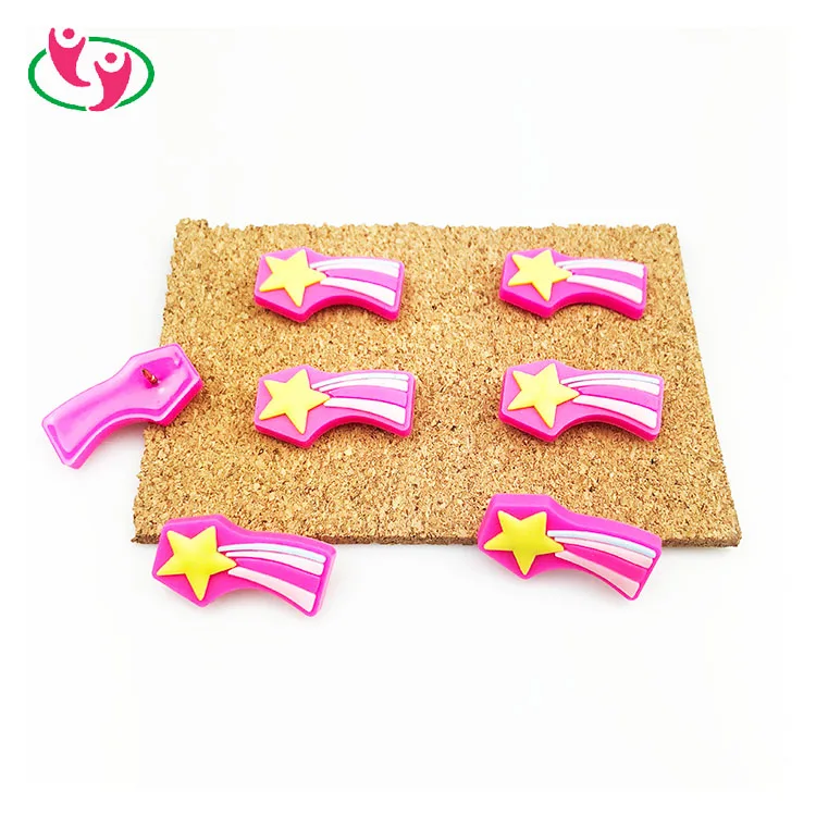 Novelty Soft Colorful Custom PVC Rubber Star Shaped Push Pin Drawing Pin Thumb Tack for Promotion