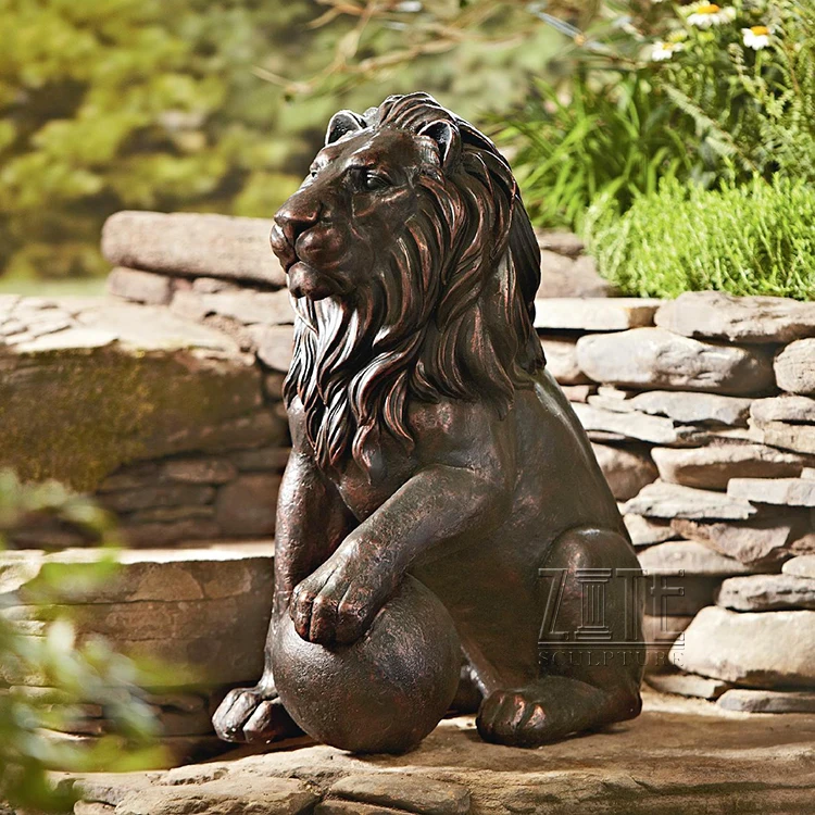 Handmade Best Quality Abstract Bronze lion Statue for Sale