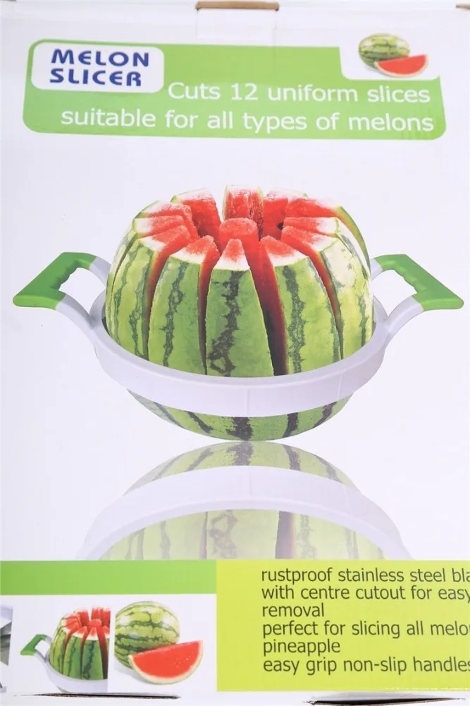 High quality non-slip handle melon slicer rustproof stainless steel watermelon cutter