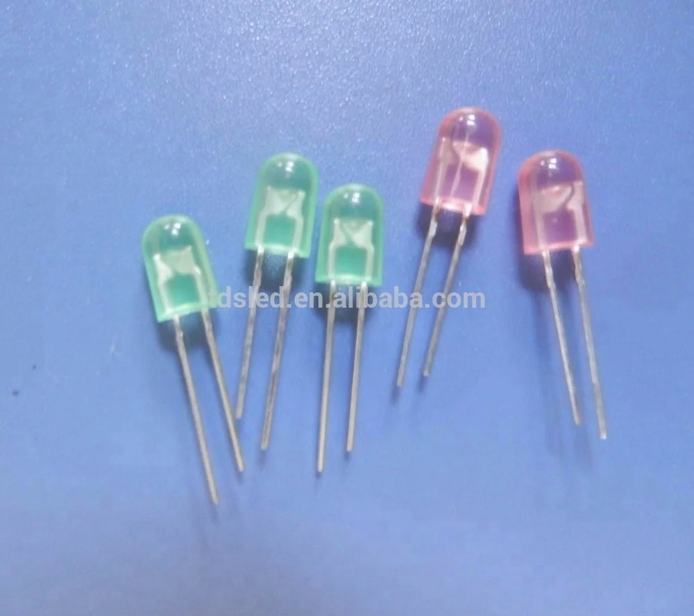 Diffused Green 5mm Oval Led diode 120 / 60 degree viewing angle