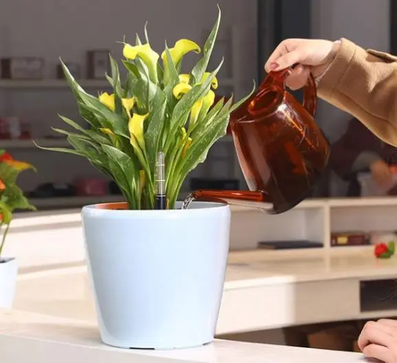 small size square resin plastic flower pot circular thickening environmental protection automatic watering planter