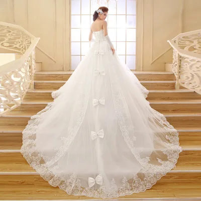 
Without accessories Big Bow Wedding Dress Lace Wedding gowns 2018 bridal 