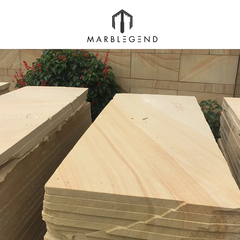 
wholesale Natural exterior wall tiles wood vein sandstone cladding for Project 