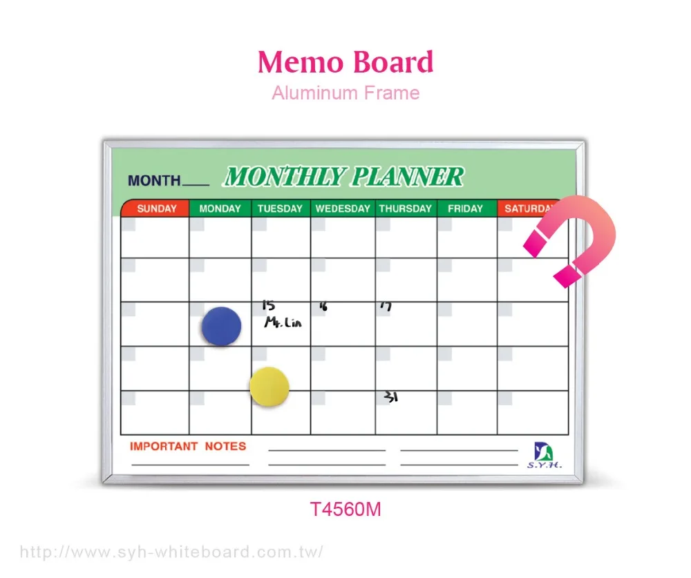 Taiwan magnetic dry erase whiteboard calendar panel prices white board