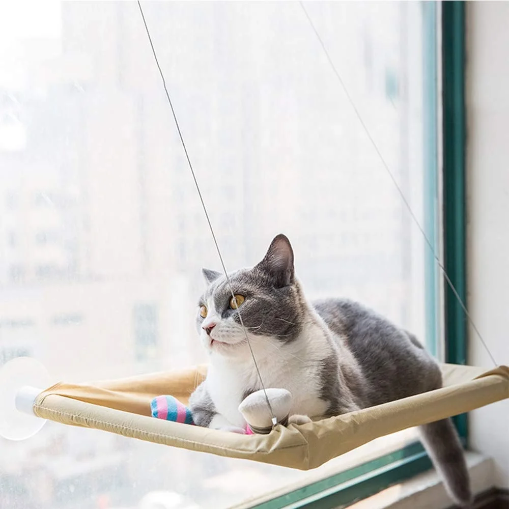 
Kitty Bed Bag Cat Window Perch , Cat Hammock Hanging Bed with Suction Cups 