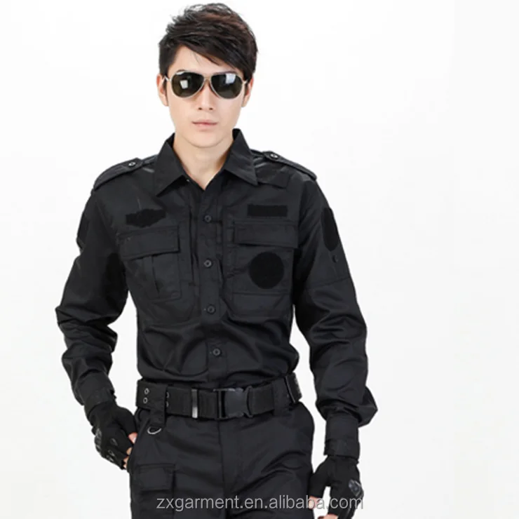 New Design Best Black Color Security Guard janitor uniform