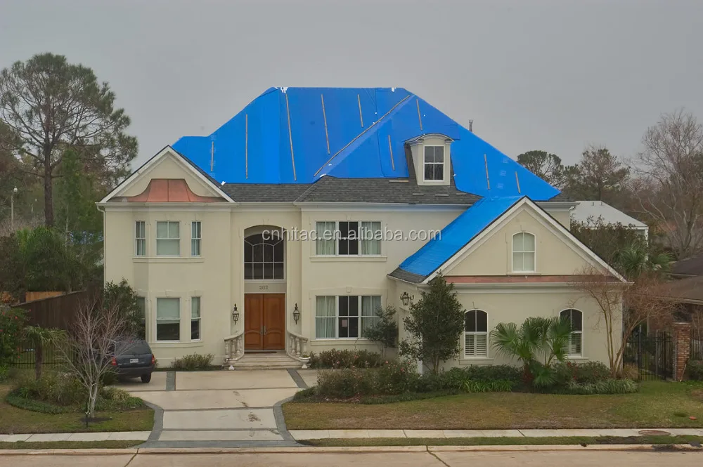 Blue Vinyl PVC Roof Tarpaulin,Roofing Cover,Roofing Tarps