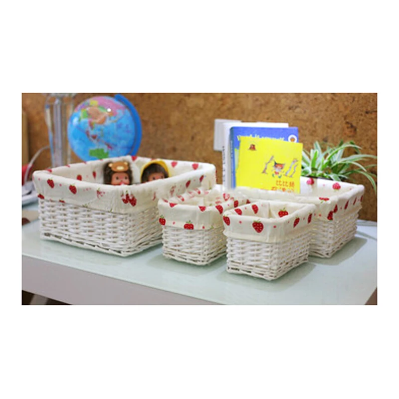 
wholesale fabric lined rectangular wicker cd storage basket wicker bathroom storage basket wicker books storage basket 