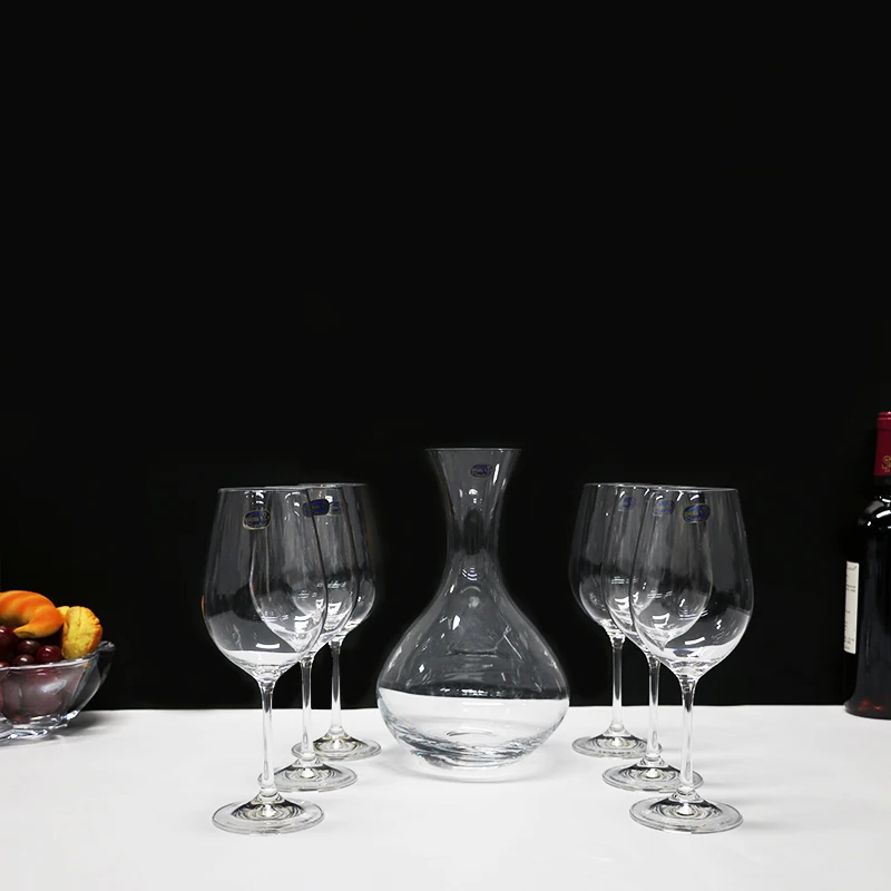 wine decanter crystal decanter with 6 stemware