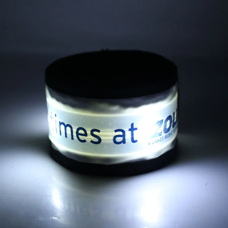 high bright led flashing strip light flat optical fiber slap bracelet