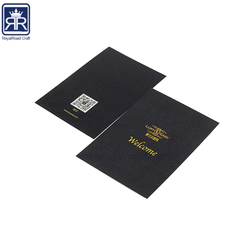 2016 high quality hot stamped luxury paper card with custom printing
