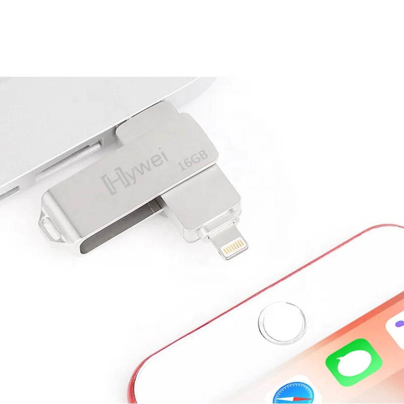 
Usb Flash Drive 3.0 Swivel Otg Flash Drive 32GB with Metal Material for iPhone IPad Android and PC wholesaler drive 