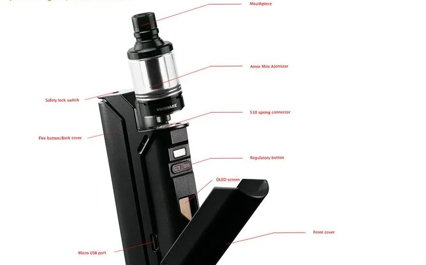 wholesale Reuleaux RX75 Starter Kit With Reuleaux RX75 TC Temp Control Box Mod & 2ml Capacity Top Filling Amor Mini