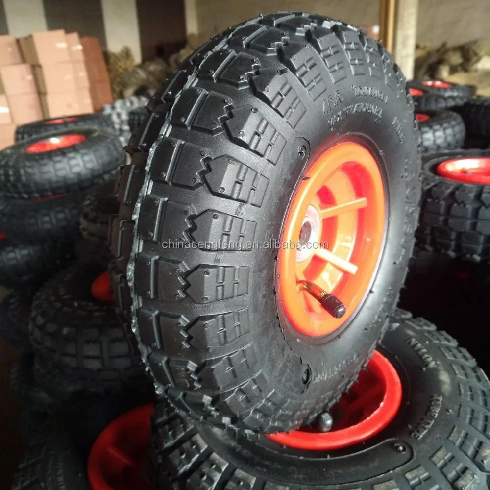 
pneumatic rubber wheel 4.10/3.50-4 with plastic hub rim 