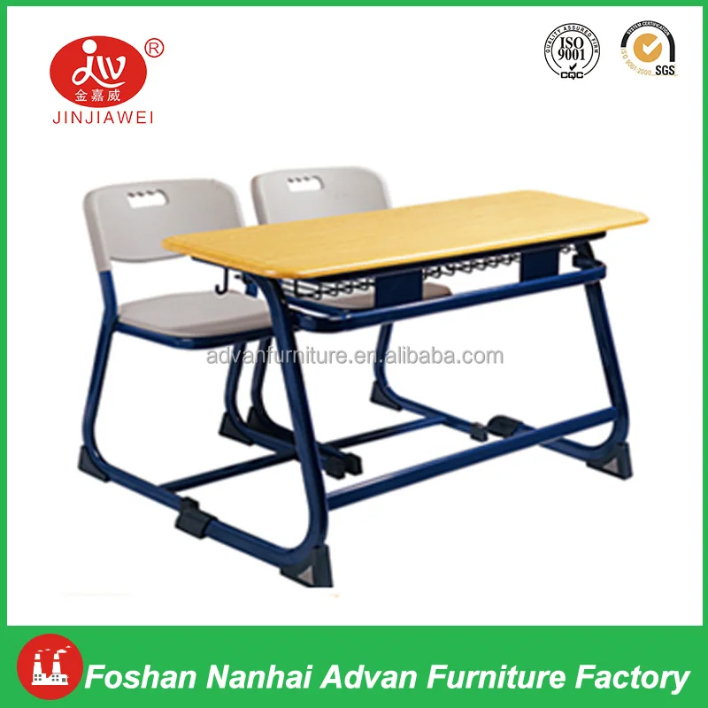 Style Study Ergonomic Double 2 Seat Student  Adjustable  School Double Seat Furniture Student Desk  and Chair