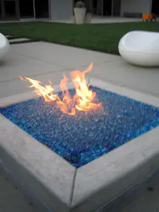 Cobalt Blue Crystal Fire Pit Glass outdoor glass fire pits