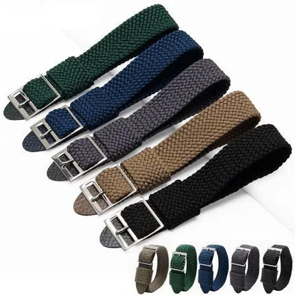 18mm 20mm 22mm 24mm 26mm Watch Band Canvas Strap Sturdy Sport Replacement for Men in Black/Blue/Army Green/Khaki Width