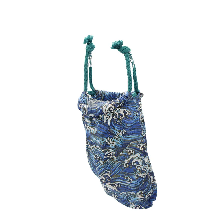 Silk Printing Plain Cotton Canvas Drawstring Bag for Shopping