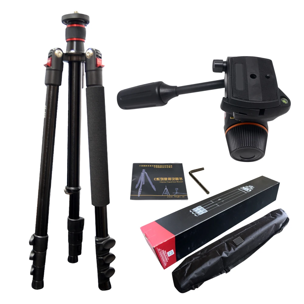 Mcoplus CT-628+ HY250 Professional Portable Aluminium Alloy DSLR Digital Camera Tripod Stand With Gimbal Head