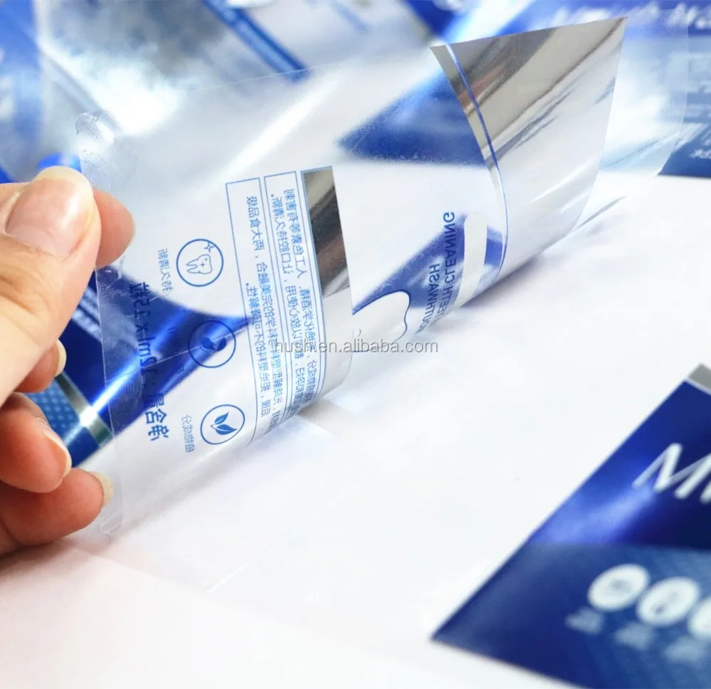 Waterproof Transparent Custom Label Sticker , Printing Adhesive Label For Plastic Bottle